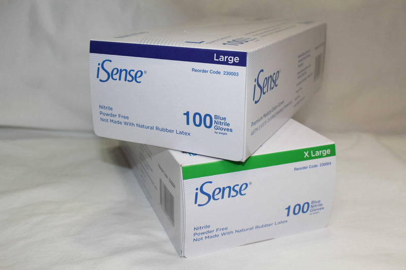 Load image into Gallery viewer, iSense® Blue Fentanyl-rated Nitrile Exam Gloves - Large
