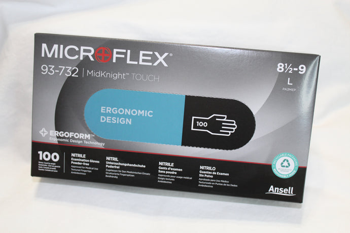 Microflex® MidKnight™ TOUCH Nitrile Gloves - Large